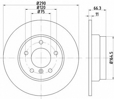HELLA PAGID 8dd355120231 -  Диск тормозной